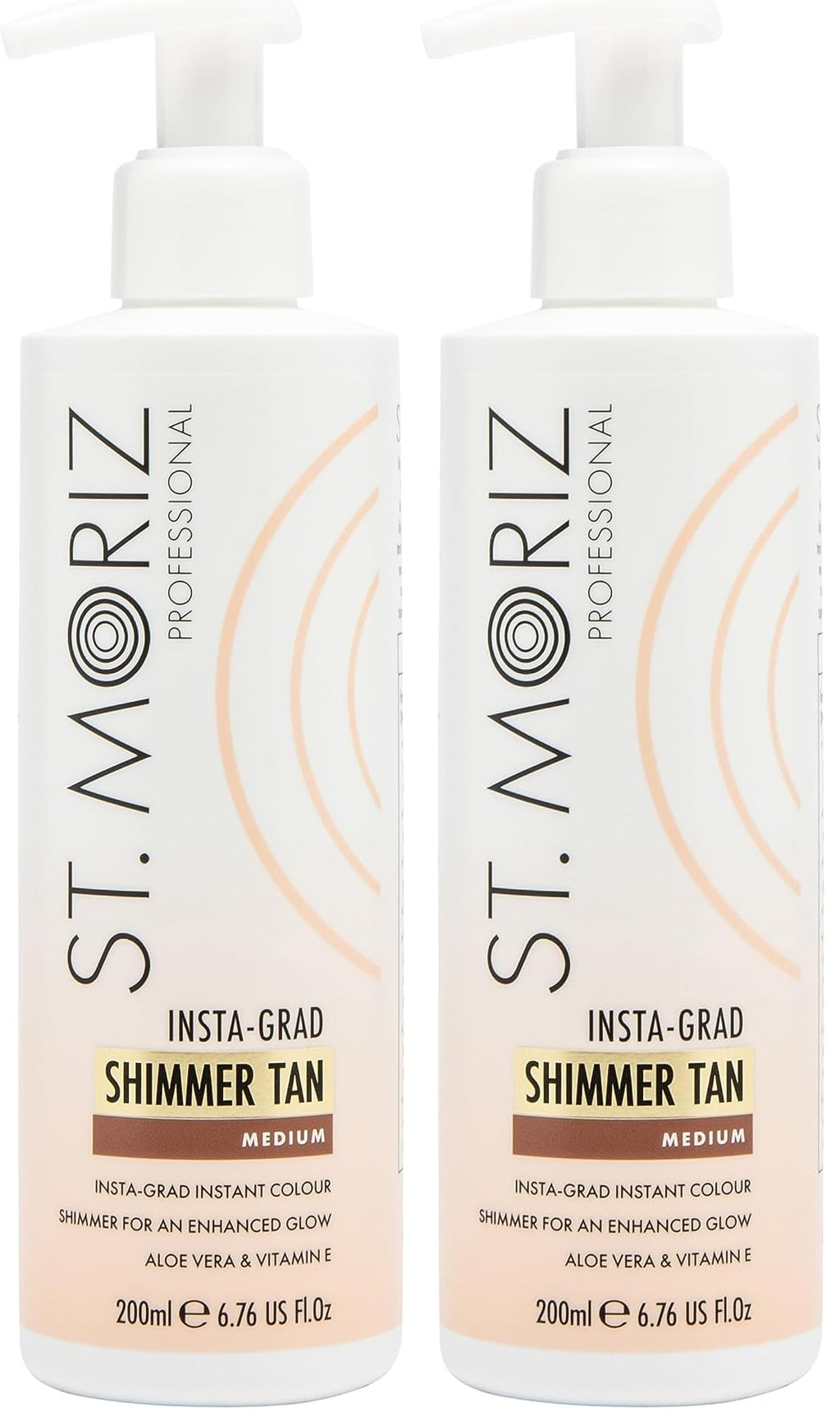 St Moriz Professional Insta-Grad Shimmer Tan | Illuminating & Bronzing Instant Fake Tan Body Lotion with Added Shimmer to Highlight & Enhance Your Glow | With Aloe Vera & Vitamin E | Vegan | 200ml