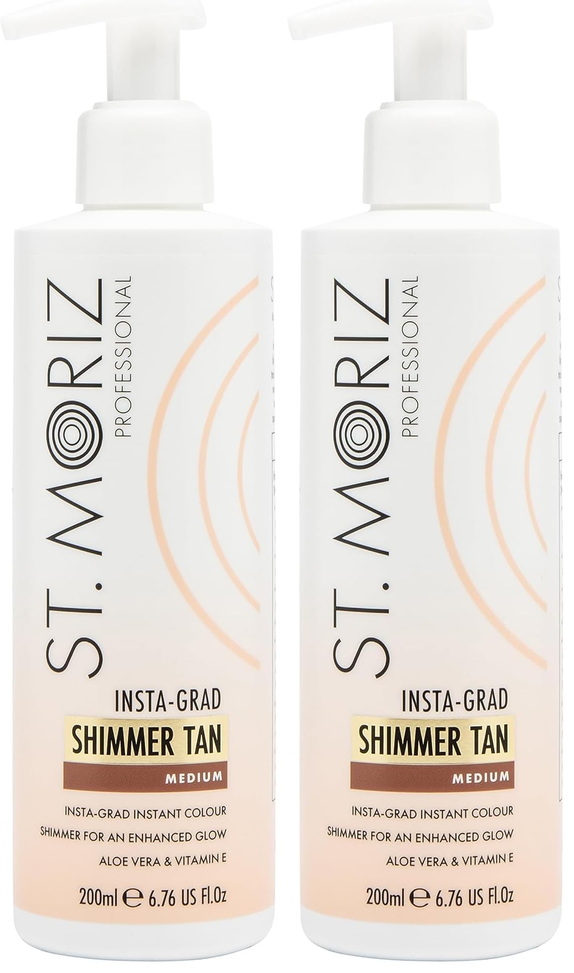 St Moriz Professional Insta-Grad Shimmer Tan | Illuminating & Bronzing Instant Fake Tan Body Lotion with Added Shimmer to Highlight & Enhance Your Glow | With Aloe Vera & Vitamin E | Vegan | 200ml