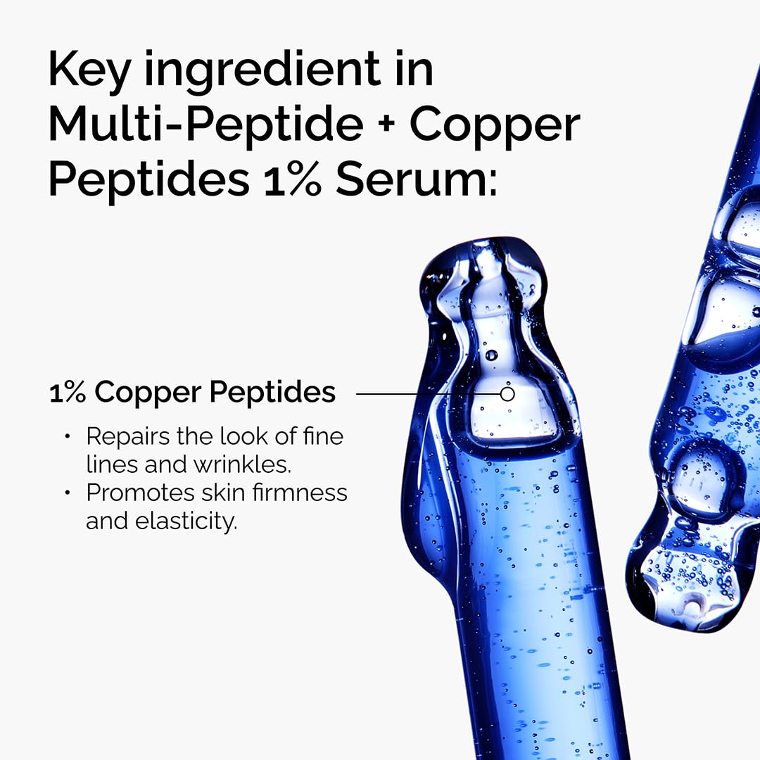 The Ordinary Multi-Peptide + Copper Peptides 1%, Anti-Aging Serum for reducing Fine Lines and Skin Elasticity, GHK-Cu helps boost collagen and elastin production, 30ml - Damaged Box