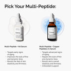 The Ordinary Multi-Peptide + Copper Peptides 1%, Anti-Aging Serum for reducing Fine Lines and Skin Elasticity, GHK-Cu helps boost collagen and elastin production, 30ml - Damaged Box