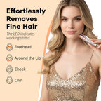 VG VOGCREST Eyebrow Facial Trimmer: 2 in1 Rechargeable Facial Hair Removal and Eyebrow Shaver - Face Lips Body Painless Facial Razor with Built-in LED Light (Rose Gold)
