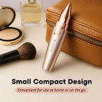 VG VOGCREST Eyebrow Facial Trimmer: 2 in1 Rechargeable Facial Hair Removal and Eyebrow Shaver - Face Lips Body Painless Facial Razor with Built-in LED Light (Rose Gold)