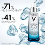 Vichy Min'eral 89 Hyaluronic Acid Daily Hydrating Booster Serum, for All Skin Types, with Polyglutamic Acid, Lightweight Watery Gel Texture, Hypoallergenic, 75ml - Damaged Box