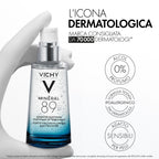 Vichy Min'eral 89 Hyaluronic Acid Daily Hydrating Booster Serum, for All Skin Types, with Polyglutamic Acid, Lightweight Watery Gel Texture, Hypoallergenic, 75ml - Damaged Box
