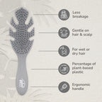 WetBrush Go Green Detangler Hairbrush with Ultra Soft Intelliflex Bristles to Gently Separate Knots With Ease, Wet Brush Detangler Is Gentle on Hair, Plant Based, Suitable For All Hair Types, Grey - Damaged Box
