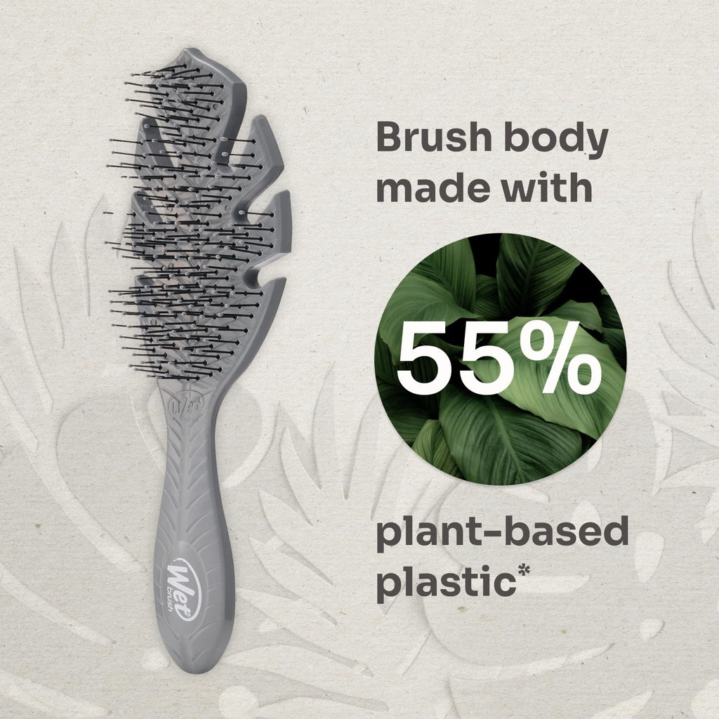 WetBrush Go Green Detangler Hairbrush with Ultra Soft Intelliflex Bristles to Gently Separate Knots With Ease, Wet Brush Detangler Is Gentle on Hair, Plant Based, Suitable For All Hair Types, Grey - Damaged Box