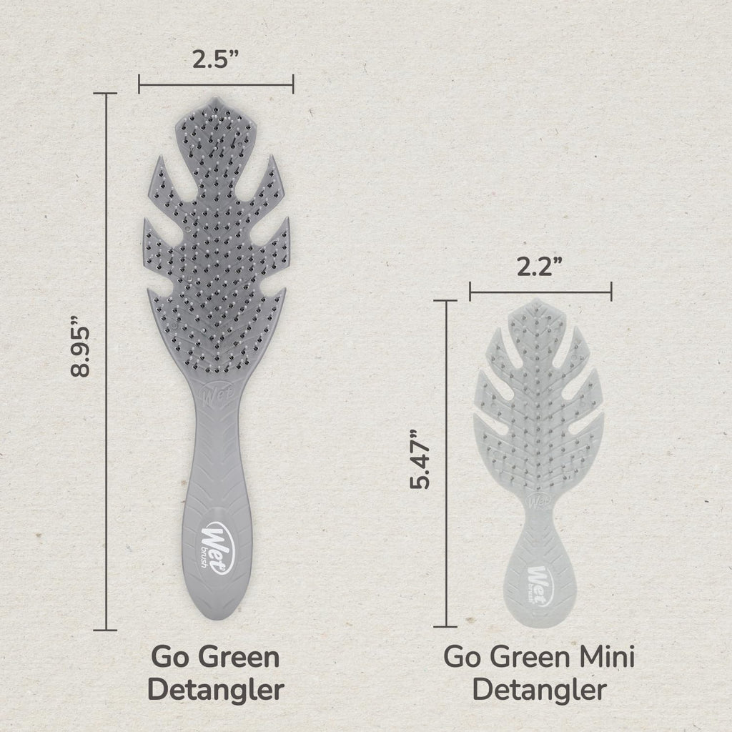 WetBrush Go Green Detangler Hairbrush with Ultra Soft Intelliflex Bristles to Gently Separate Knots With Ease, Wet Brush Detangler Is Gentle on Hair, Plant Based, Suitable For All Hair Types, Grey - Damaged Box