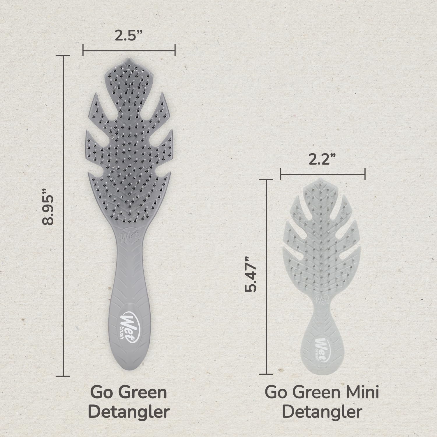 WetBrush Go Green Detangler Hairbrush with Ultra Soft Intelliflex Bristles to Gently Separate Knots With Ease, Wet Brush Detangler Is Gentle on Hair, Plant Based, Suitable For All Hair Types, Grey - Damaged Box