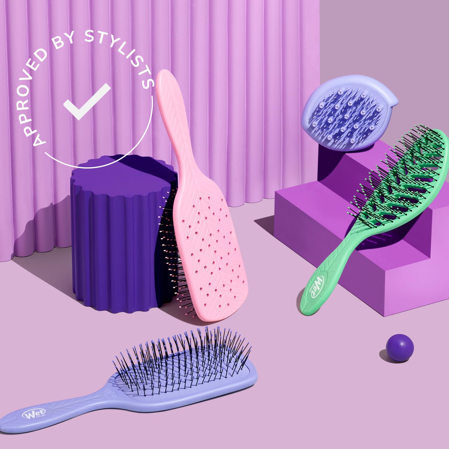WetBrush Go Green Detangler Hairbrush with Ultra Soft Intelliflex Bristles to Gently Separate Knots With Ease, Wet Brush Detangler Is Gentle on Hair, Plant Based, Suitable For All Hair Types, Grey - Damaged Box