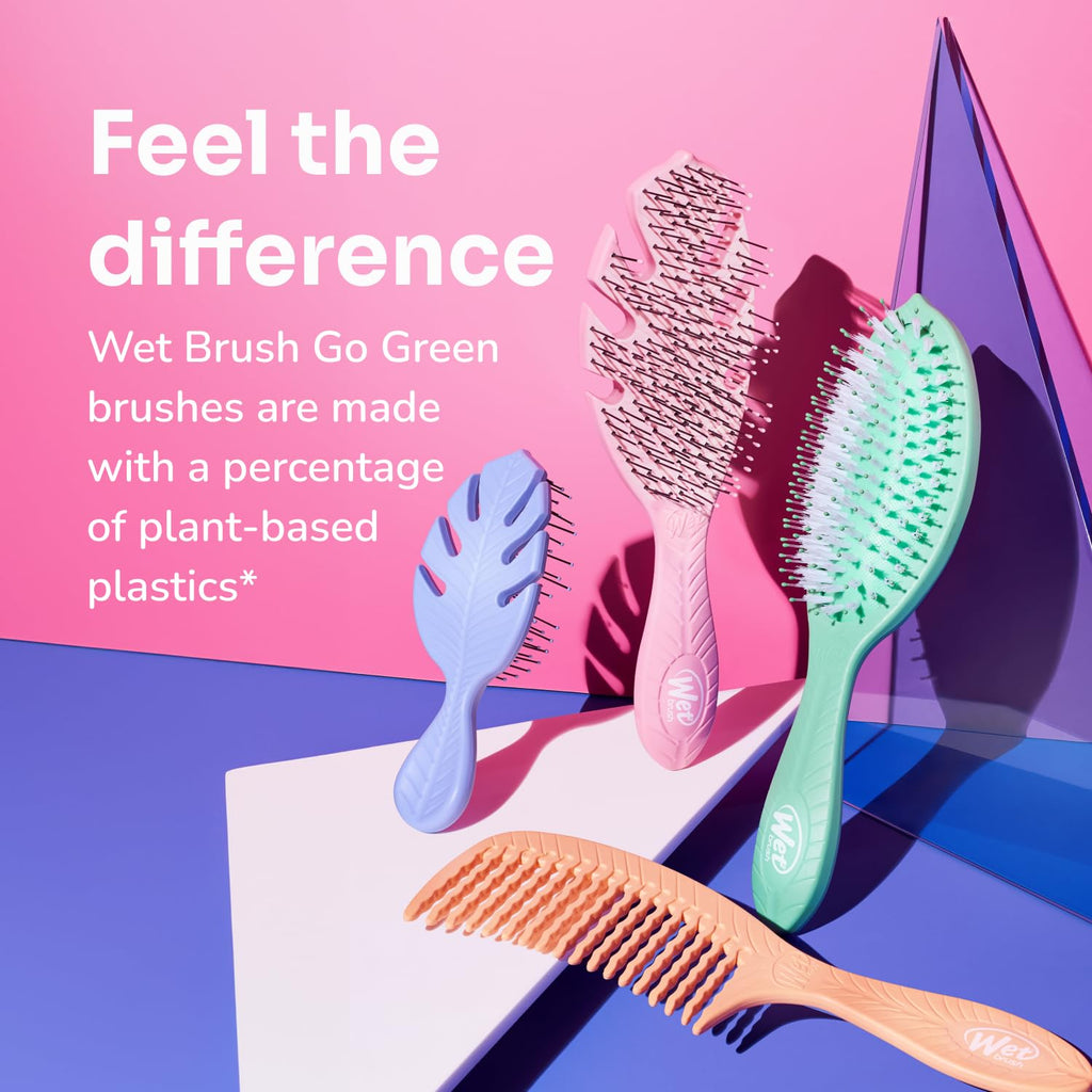 WetBrush Go Green Detangler Hairbrush with Ultra Soft Intelliflex Bristles to Gently Separate Knots With Ease, Wet Brush Detangler Is Gentle on Hair, Plant Based, Suitable For All Hair Types, Grey - Damaged Box