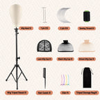 xnicx 23" Wig Head and Stand Set,Wig Stand Tripod with Foam Mannequin Head,Wigs Stands Head for Making,Display,Includes Caps Clips,T-Pins,C Needles,Carrying Bag,Brush(95-129cm)
