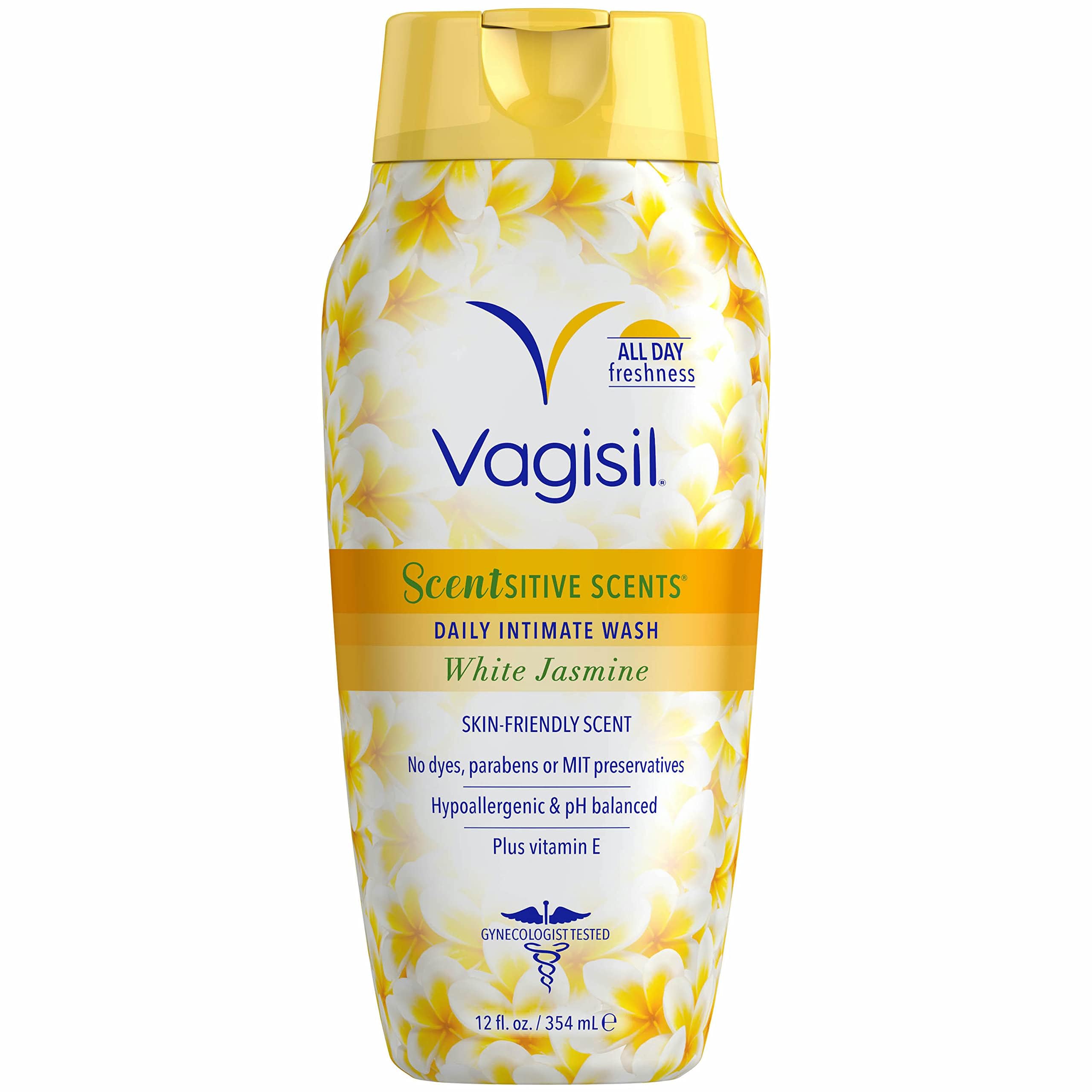 Vagisil Scentsitive Scents Daily Feminine Intimate Wash For Women, Plus Coconut Water, All-Day Freshness, Hypoallergenic, skin-friendly Coconut Hibiscus Scent, 354ml (Package may vary)