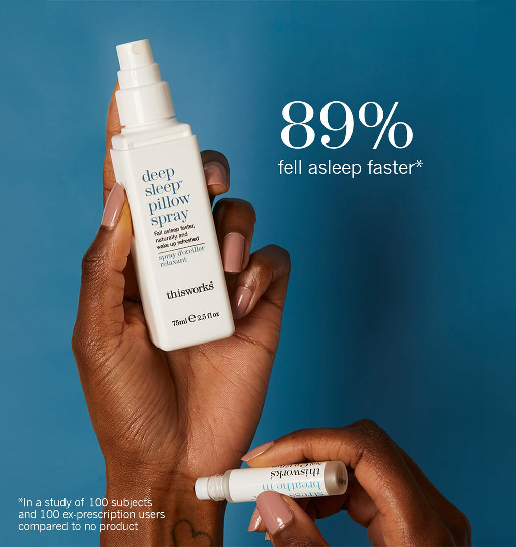 This Works Deep Sleep Pillow Talk Kit - Gift Set with Deep Sleep Pillow Spray 75 ml and Stress Check Roll On 5 ml - Self Care and Sleep Gifts for Women