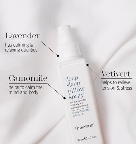 This Works Deep Sleep Pillow Talk Kit - Gift Set with Deep Sleep Pillow Spray 75 ml and Stress Check Roll On 5 ml - Self Care and Sleep Gifts for Women