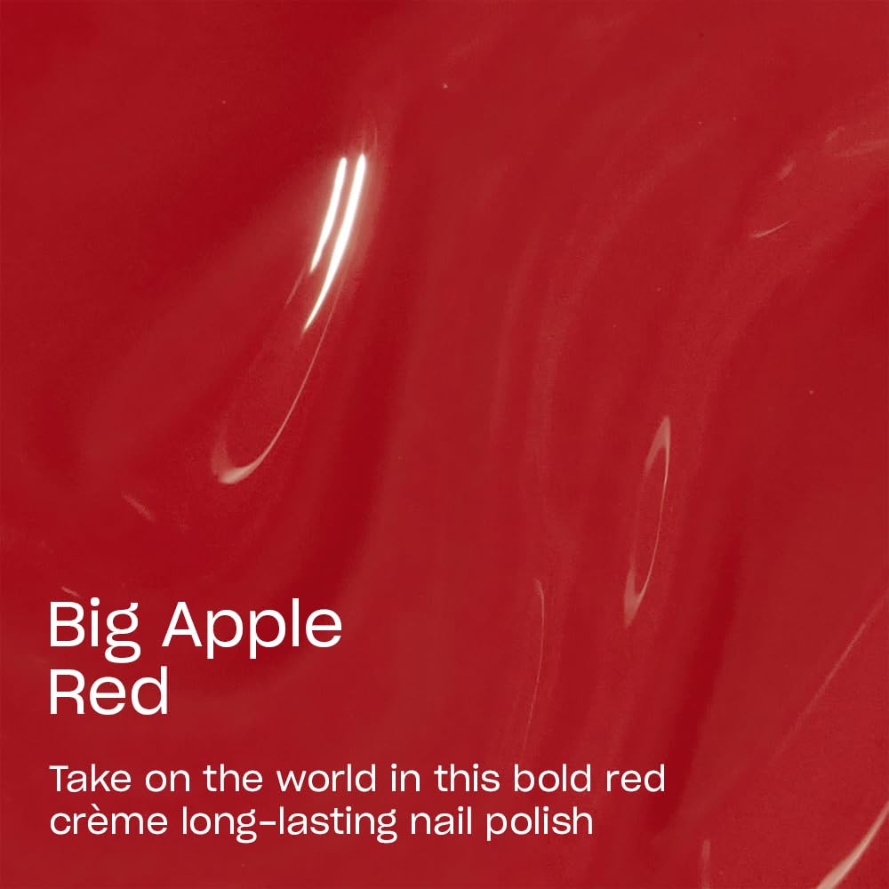 OPI Infinite Shine Nail Polish - Big Apple RedTM - Gel Like & Long Lasting Red Cr`eme Nail Polish - with Pre-Cured Gel Technology & OPI Pro-Wide Brush (15ml)