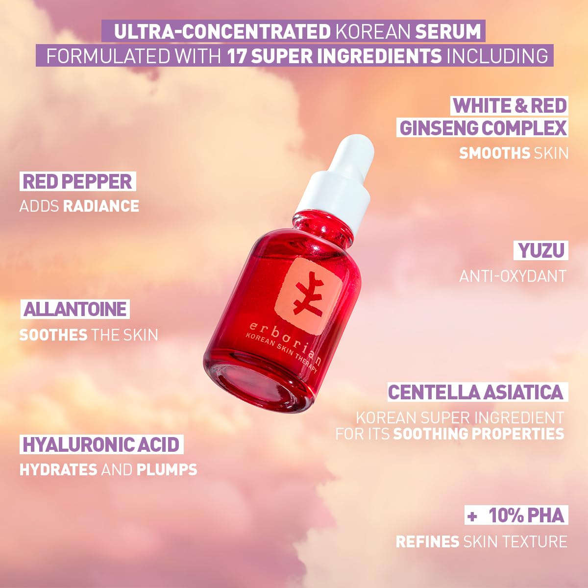 Erborian - Skin Therapy - Multi-perfektionierendes Gesichts"ol - Reduziert Anzeichen von M"udigkeit - F"ur alle Hauttypen geeignet - Koreanische Kosmetik - 10 ml - Damaged Box