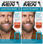 Just for men Moustache & Beard Dark Brown Dye, Eliminates Grey for a Thicker & Fuller Look M45