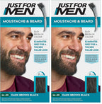 Just for men Moustache & Beard Dark Brown Dye, Eliminates Grey for a Thicker & Fuller Look M45