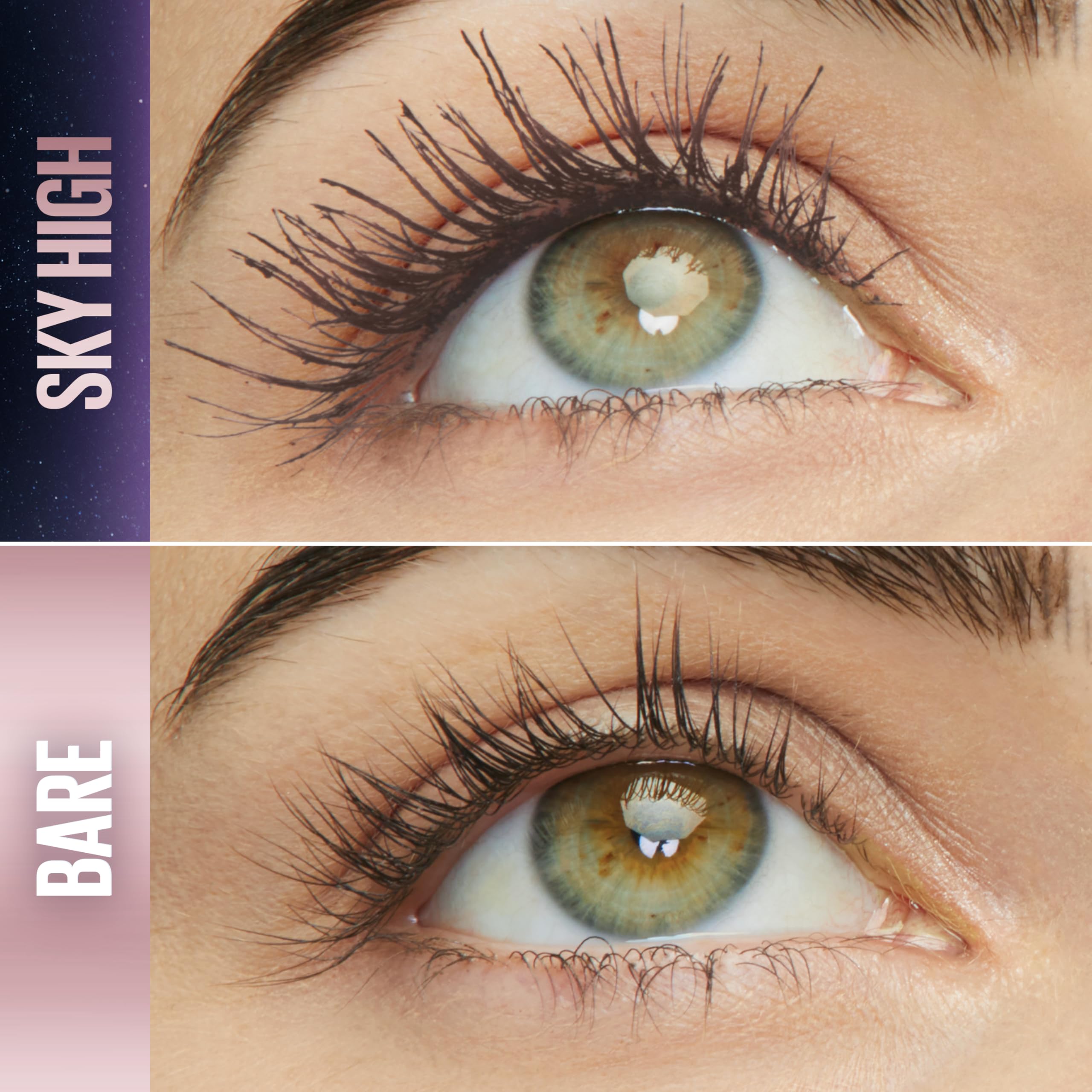 Maybelline New York Lash Sensational Sky High Mascara, Volumising & Lengthening Mascara, Washable Flake-Free Formula Infused with Bamboo Extract & Fibres, 7 ml, Shade: Brown