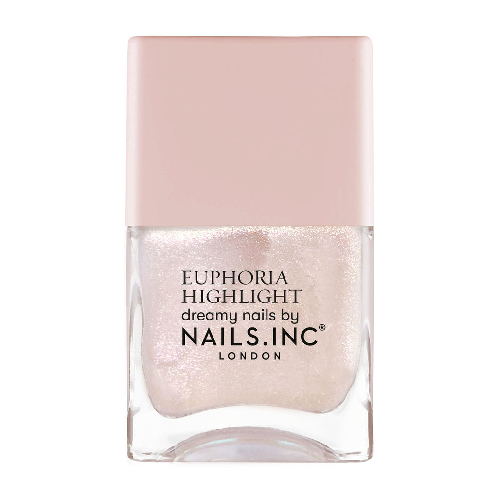 Nails Inc Euphoria Highlight, Magic Does Exist Pink Shimmer, No Chip, Long Lasting, Quick Dry, Air Dry, Professional Manicures & Pedicures, Fingernails & Toenails, Vegan Nail Polish, 14 ML
