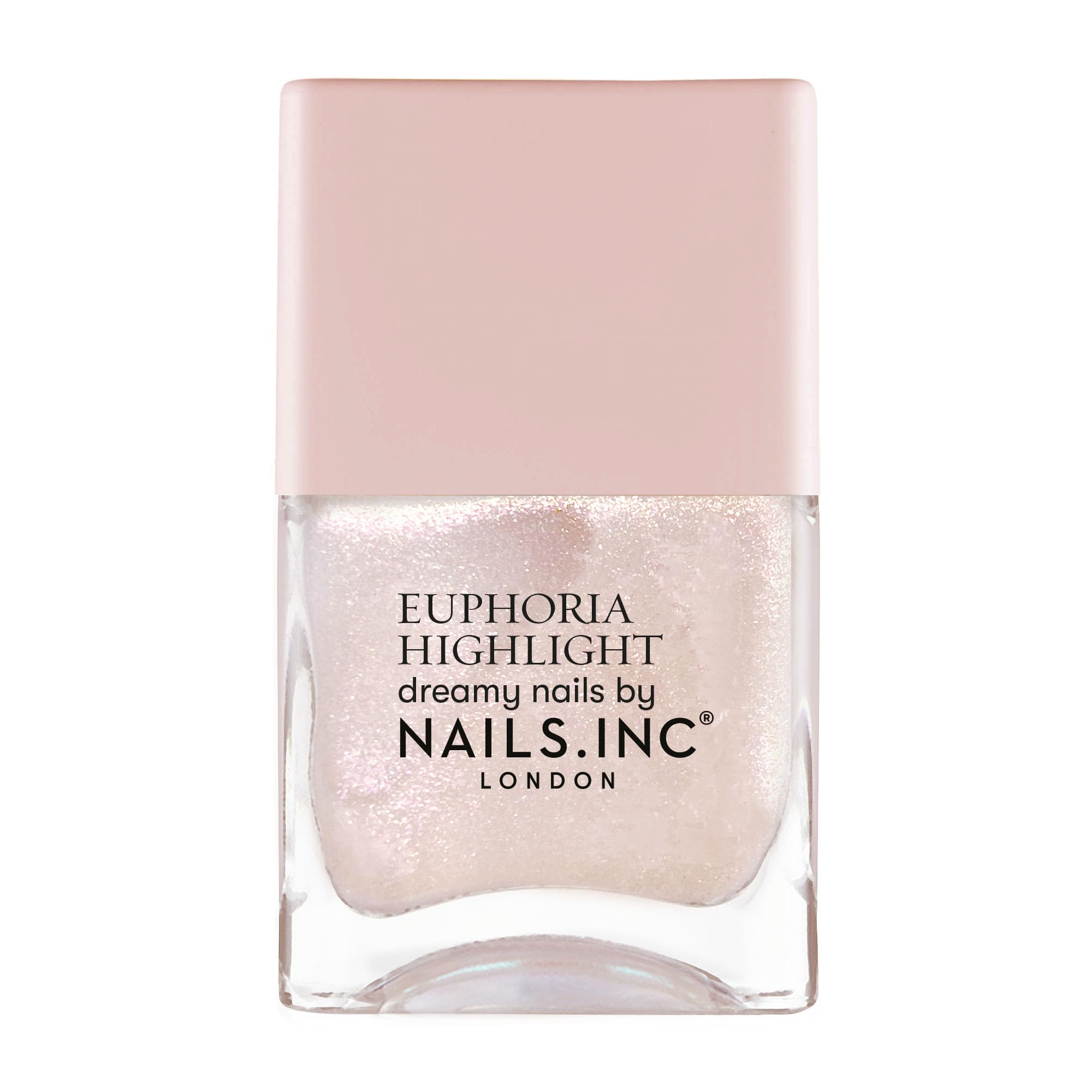 Nails Inc Euphoria Highlight, Magic Does Exist Pink Shimmer, No Chip, Long Lasting, Quick Dry, Air Dry, Professional Manicures & Pedicures, Fingernails & Toenails, Vegan Nail Polish, 14 ML