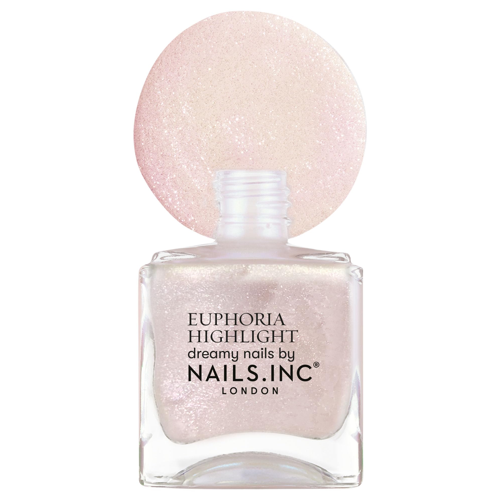 Nails Inc Euphoria Highlight, Magic Does Exist Pink Shimmer, No Chip, Long Lasting, Quick Dry, Air Dry, Professional Manicures & Pedicures, Fingernails & Toenails, Vegan Nail Polish, 14 ML