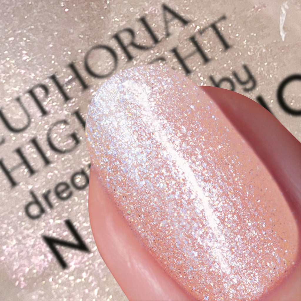 Nails Inc Euphoria Highlight, Magic Does Exist Pink Shimmer, No Chip, Long Lasting, Quick Dry, Air Dry, Professional Manicures & Pedicures, Fingernails & Toenails, Vegan Nail Polish, 14 ML