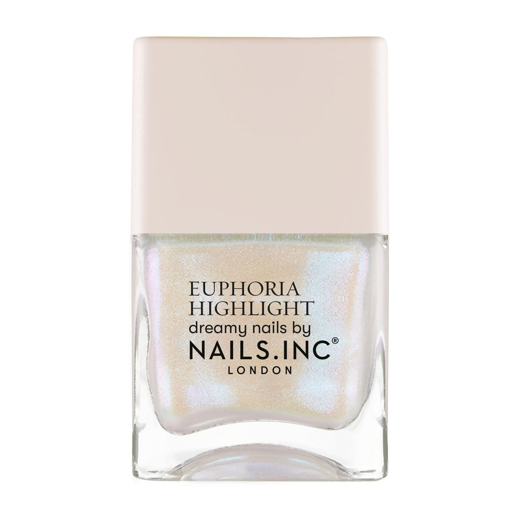 Nails Inc Euphoria Highlight, Magic Does Exist Pink Shimmer, No Chip, Long Lasting, Quick Dry, Air Dry, Professional Manicures & Pedicures, Fingernails & Toenails, Vegan Nail Polish, 14 ML