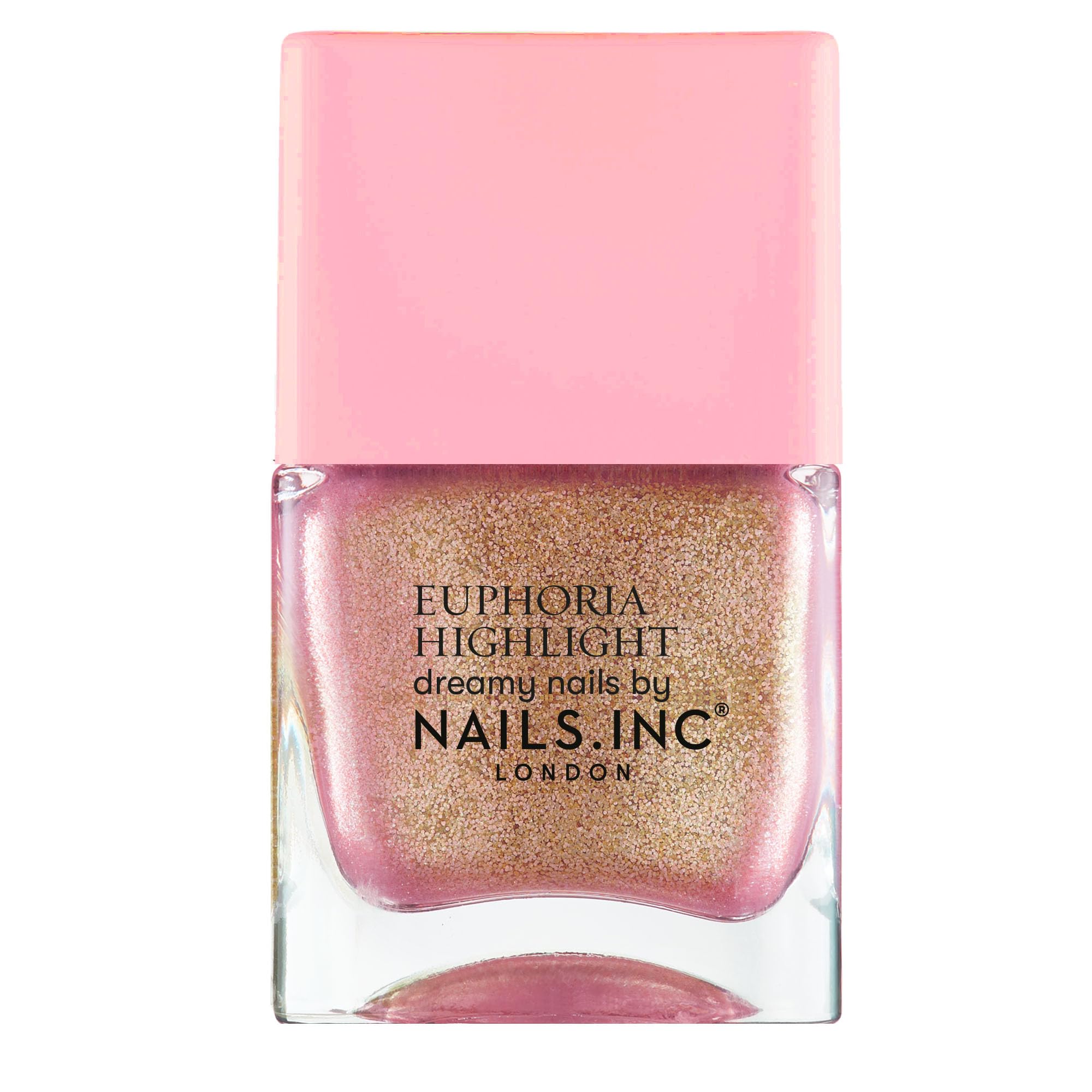 Nails Inc Euphoria Highlight, Magic Does Exist Pink Shimmer, No Chip, Long Lasting, Quick Dry, Air Dry, Professional Manicures & Pedicures, Fingernails & Toenails, Vegan Nail Polish, 14 ML
