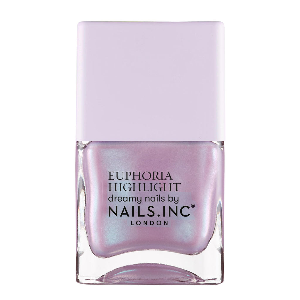 Nails Inc Euphoria Highlight, Magic Does Exist Pink Shimmer, No Chip, Long Lasting, Quick Dry, Air Dry, Professional Manicures & Pedicures, Fingernails & Toenails, Vegan Nail Polish, 14 ML