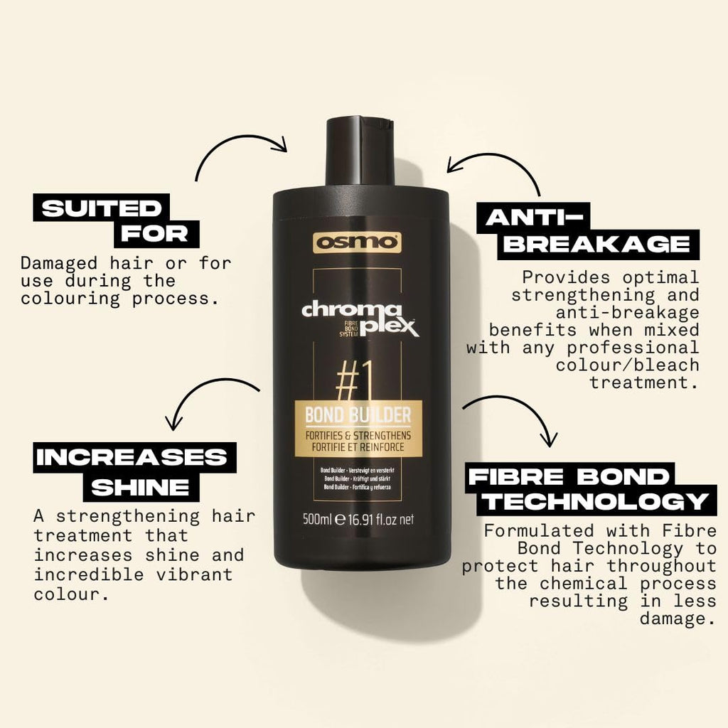 OSMO CHROMAPLEXTM Bond Builder #1 | Step 1 Bond Repair System For Use with Bleach or Colour | Hair Strengthening Treatment | Reduces Chemical Breakage. 500ml