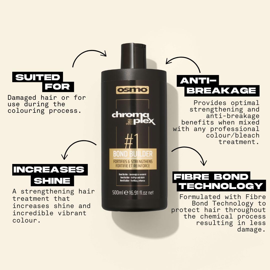 OSMO CHROMAPLEXTM Bond Builder #1 | Step 1 Bond Repair System For Use with Bleach or Colour | Hair Strengthening Treatment | Reduces Chemical Breakage. 500ml