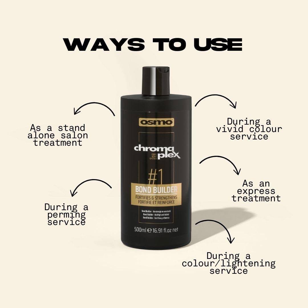 OSMO CHROMAPLEXTM Bond Builder #1 | Step 1 Bond Repair System For Use with Bleach or Colour | Hair Strengthening Treatment | Reduces Chemical Breakage. 500ml