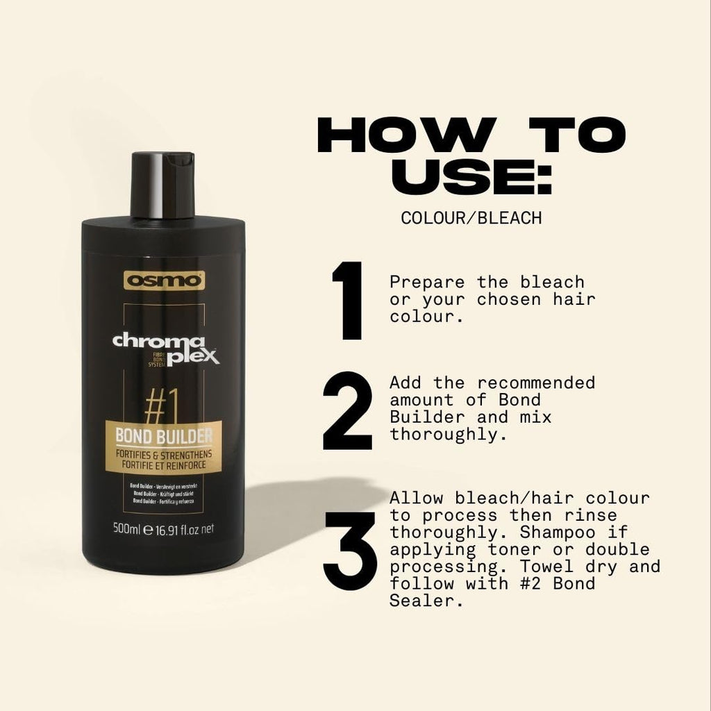 OSMO CHROMAPLEXTM Bond Builder #1 | Step 1 Bond Repair System For Use with Bleach or Colour | Hair Strengthening Treatment | Reduces Chemical Breakage. 500ml