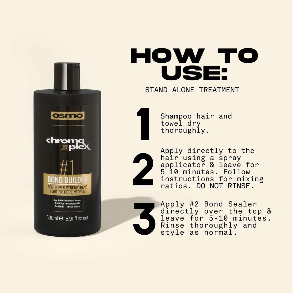 OSMO CHROMAPLEXTM Bond Builder #1 | Step 1 Bond Repair System For Use with Bleach or Colour | Hair Strengthening Treatment | Reduces Chemical Breakage. 500ml