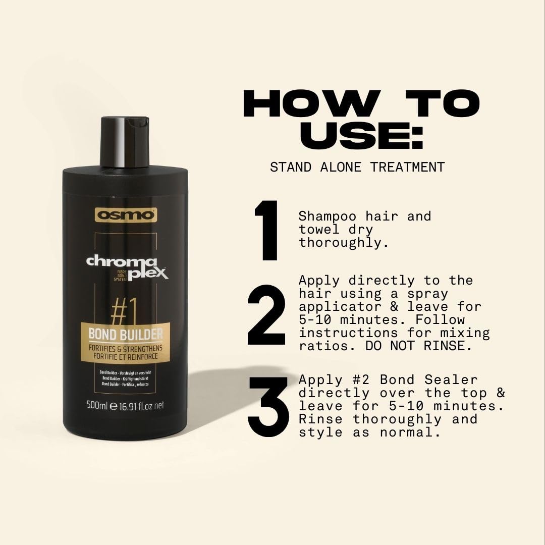 OSMO CHROMAPLEXTM Bond Builder #1 | Step 1 Bond Repair System For Use with Bleach or Colour | Hair Strengthening Treatment | Reduces Chemical Breakage. 500ml