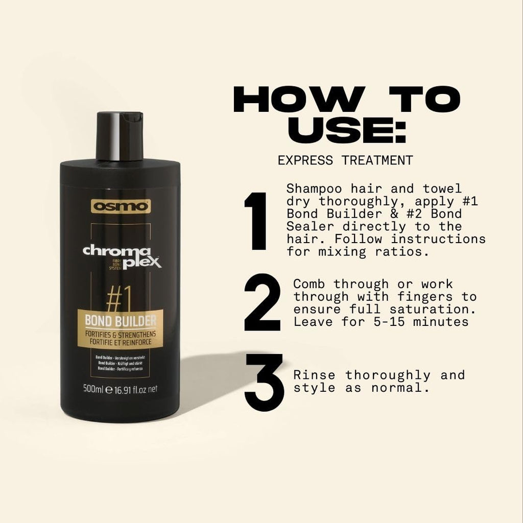 OSMO CHROMAPLEXTM Bond Builder #1 | Step 1 Bond Repair System For Use with Bleach or Colour | Hair Strengthening Treatment | Reduces Chemical Breakage. 500ml