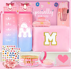 Personalised Graduation Gifts - Birthday Gifts for 4 5 6 7 8 9 10 11 12 Year Old Teenage Girls, Initial Teenage Girl Gifts - Preppy Stuff Cosmetic Bags Womens Stocking Filler Gifts (Pink M)