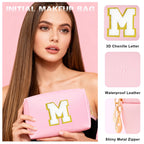 Personalised Graduation Gifts - Birthday Gifts for 4 5 6 7 8 9 10 11 12 Year Old Teenage Girls, Initial Teenage Girl Gifts - Preppy Stuff Cosmetic Bags Womens Stocking Filler Gifts (Pink M)