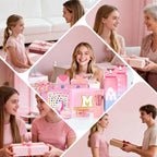 Personalised Graduation Gifts - Birthday Gifts for 4 5 6 7 8 9 10 11 12 Year Old Teenage Girls, Initial Teenage Girl Gifts - Preppy Stuff Cosmetic Bags Womens Stocking Filler Gifts (Pink M)