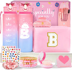Personalised Graduation Gifts - Birthday Gifts for 4 5 6 7 8 9 10 11 12 Year Old Teenage Girls, Initial Teenage Girl Gifts - Preppy Stuff Cosmetic Bags Womens Stocking Filler Gifts (Pink M)