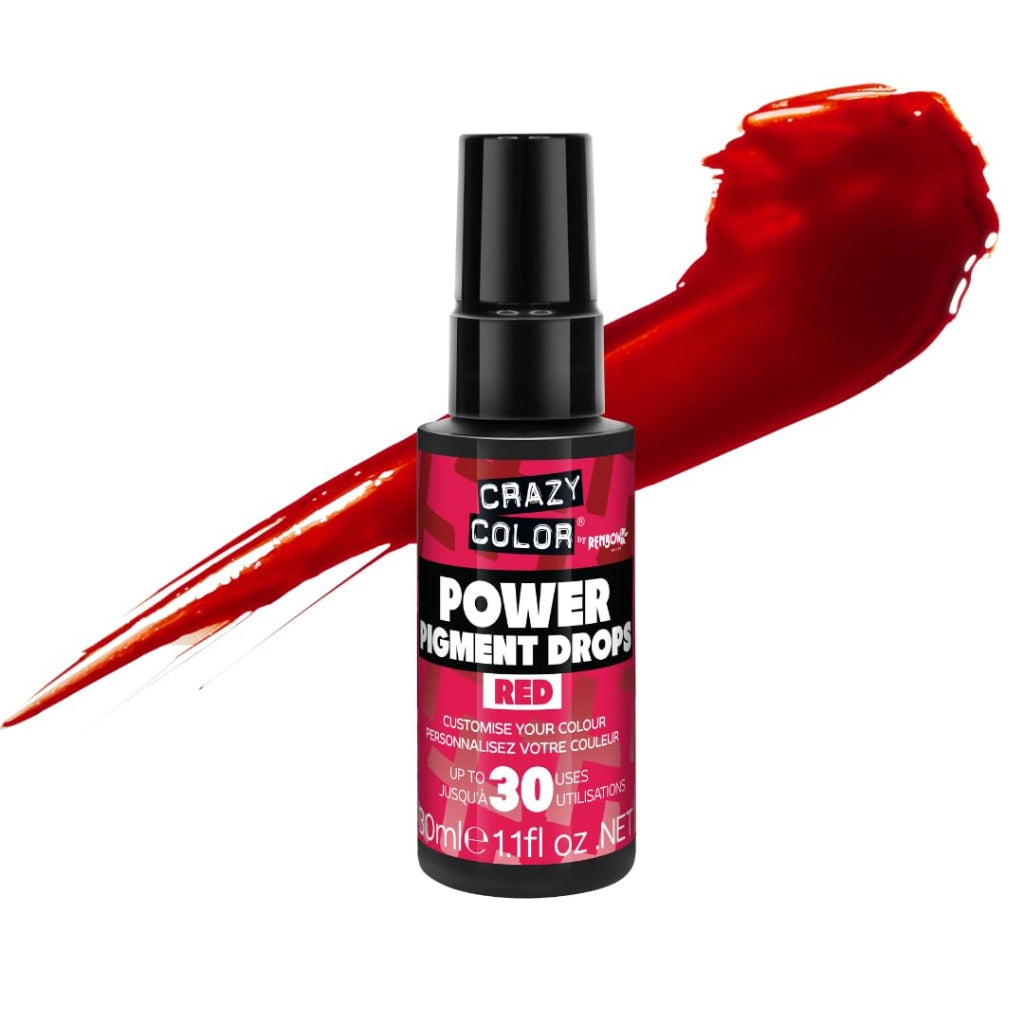 Crazy Color Red Power Pigments 30 Uses | Ultra Concentrated Pigments, Custom Toner & Semi-Permanent Dye from Home | Vegan Formula | No Bleach or Ammonia | 30ml