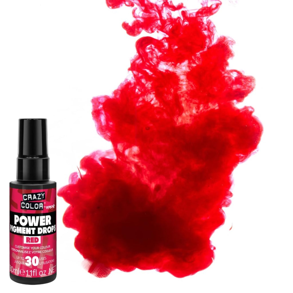 Crazy Color Red Power Pigments 30 Uses | Ultra Concentrated Pigments, Custom Toner & Semi-Permanent Dye from Home | Vegan Formula | No Bleach or Ammonia | 30ml