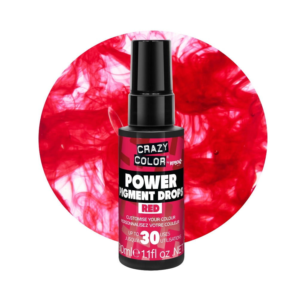 Crazy Color Red Power Pigments 30 Uses | Ultra Concentrated Pigments, Custom Toner & Semi-Permanent Dye from Home | Vegan Formula | No Bleach or Ammonia | 30ml