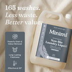 Miniml Eco Laundry Liquid Washing Detergent 5L Refill - Natural Non Bio Fresh Linen Scented Clothes and Fabric Softener for Machine or Delicate Hand Cleaning - 100% Vegan & Cruelty Free (165 Washes)