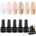 Modelones Builder Nail Gel 6 Colors, 8-in-ONE Pink Brown Builder Gel Set for Nails, Nail Strengthener Extension Color Gel Base Gel Builder Gel in a Bottle