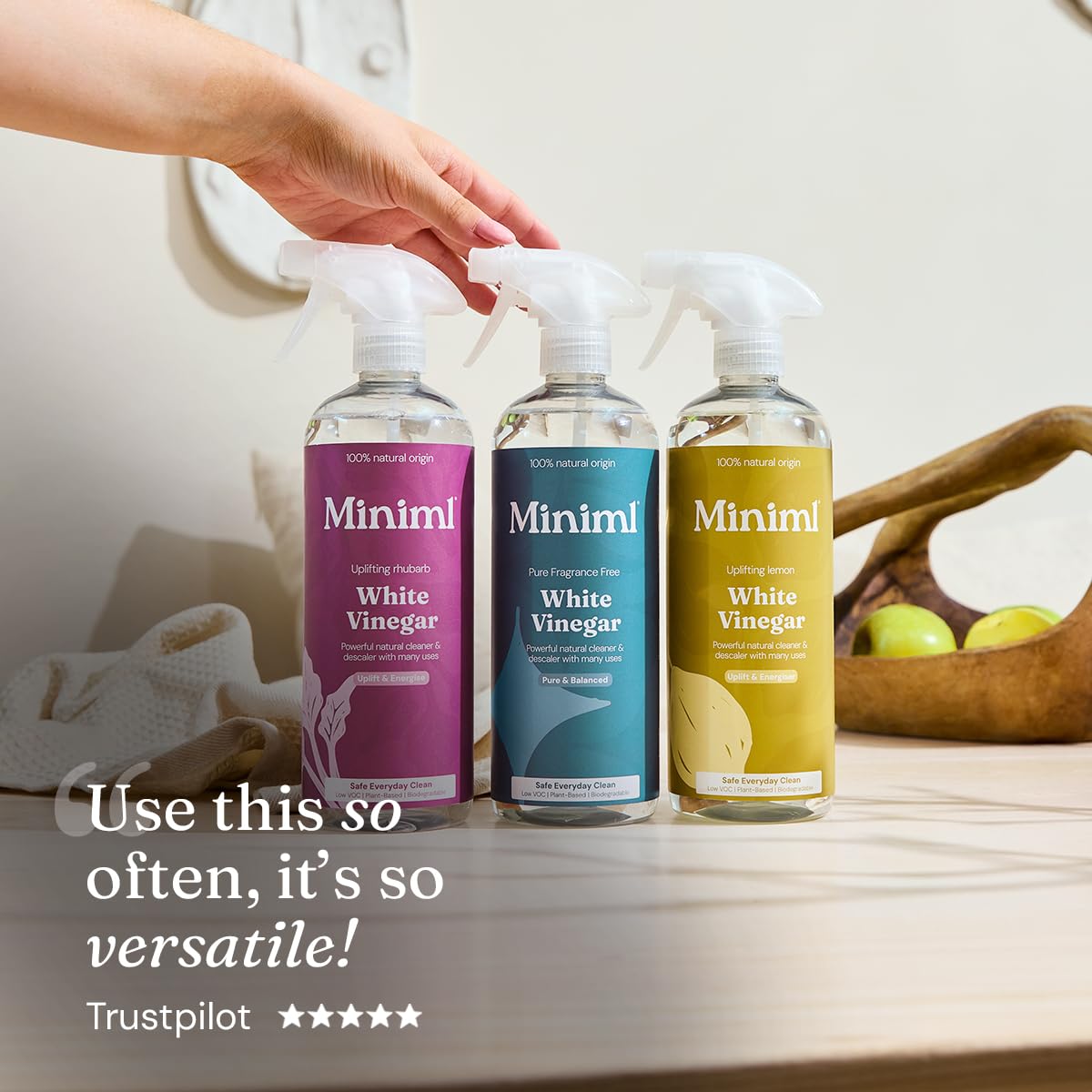 Miniml Eco White Vinegar Cleaning - All Natural Multi-Surface & Multi-Purpose Cleaner, Limescale Remover, Laundry Softener & More - 100% Vegan & Cruelty Free (5L (Pack of 1)