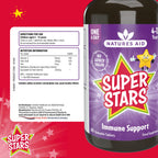 Natures Aid Super Stars Immune Support for Kids 150ml - Blackcurrant Flavour - Vitamin C D3 Zinc - Vegan, Sugar-Free, Gluten-Free - Non-GMO - Daily Immune Support Liquid Supplement