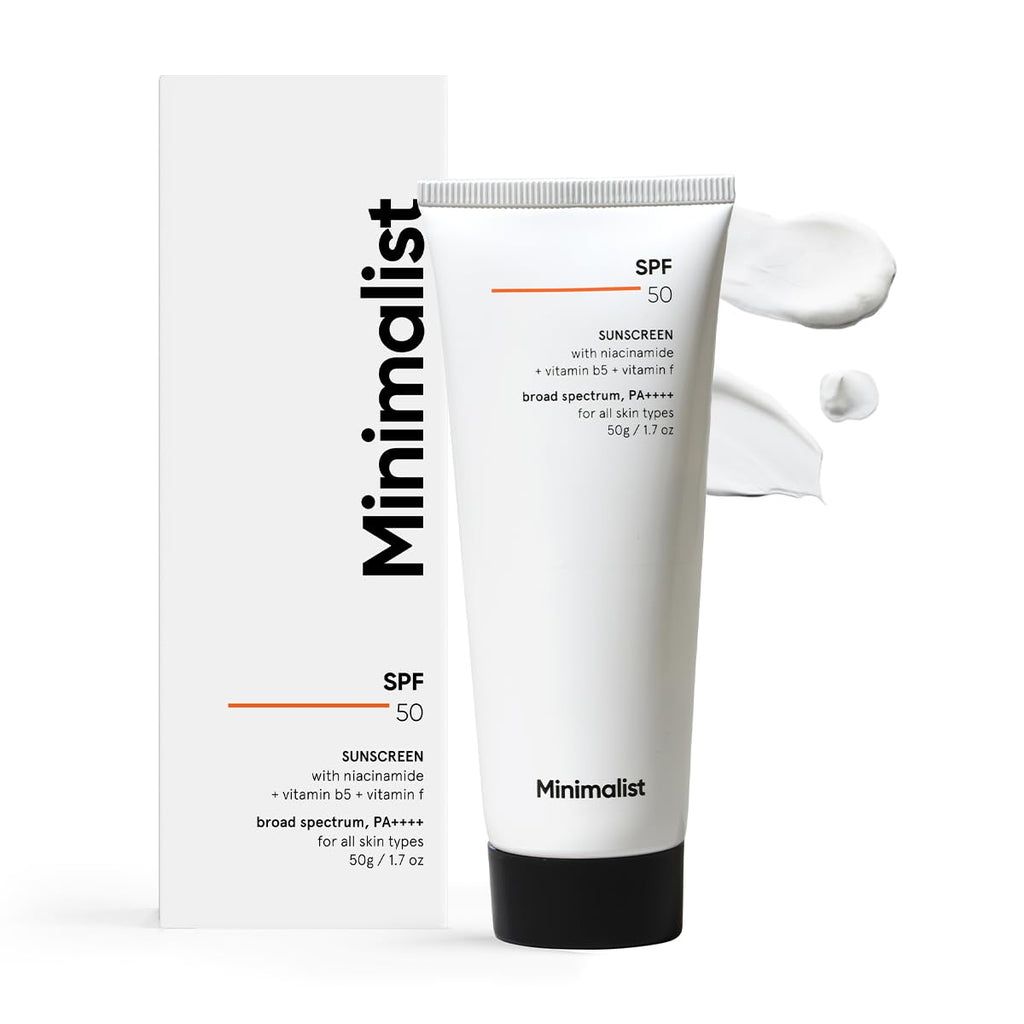 Minimalist Sunscreen SPF 50 Lightweight, No White Cast, Broad Spectrum PA ++++, Acne Safe| For Men & Women, 50 g (Pack of 1) - Damaged Box