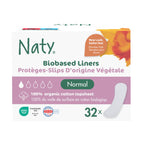 Naty Panty Liners Normal Wrapped | 100% Certified Organic Cotton top Sheet| Certified Skin-Safe | Unscented, 0% Conventional Plastic | Comfortable & Breathable | 32 Liners - Damaged Box